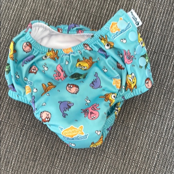 Goldfish Swim School Kids Diaper Cover - Aqua - Picture 1 of 1